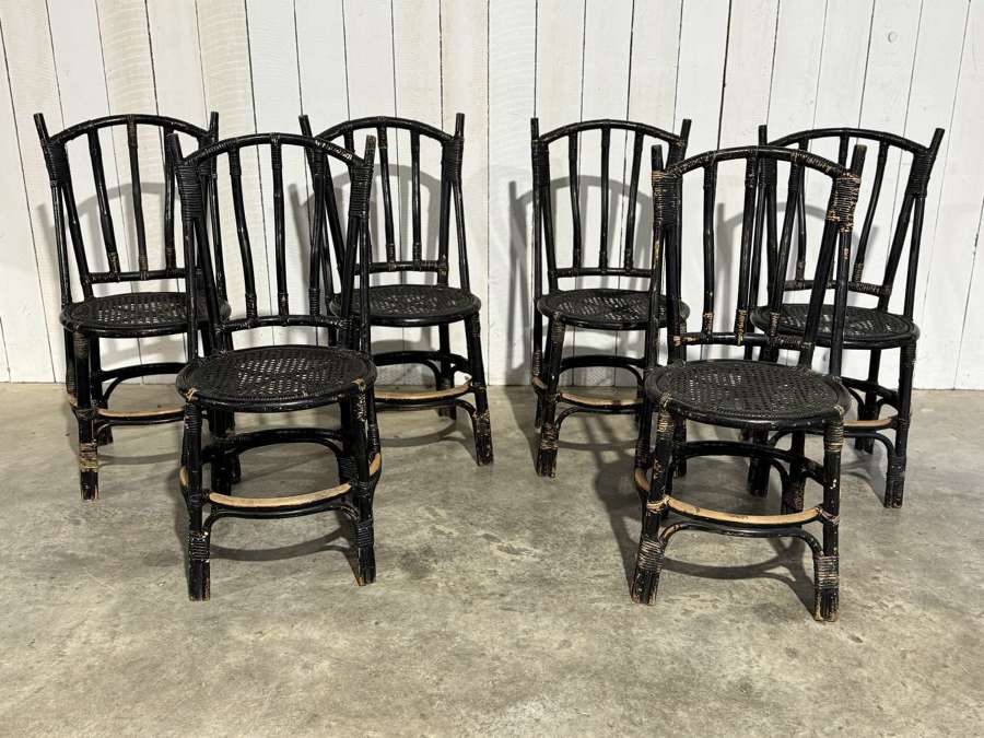 A set of 6 x 20th century bamboo chairs