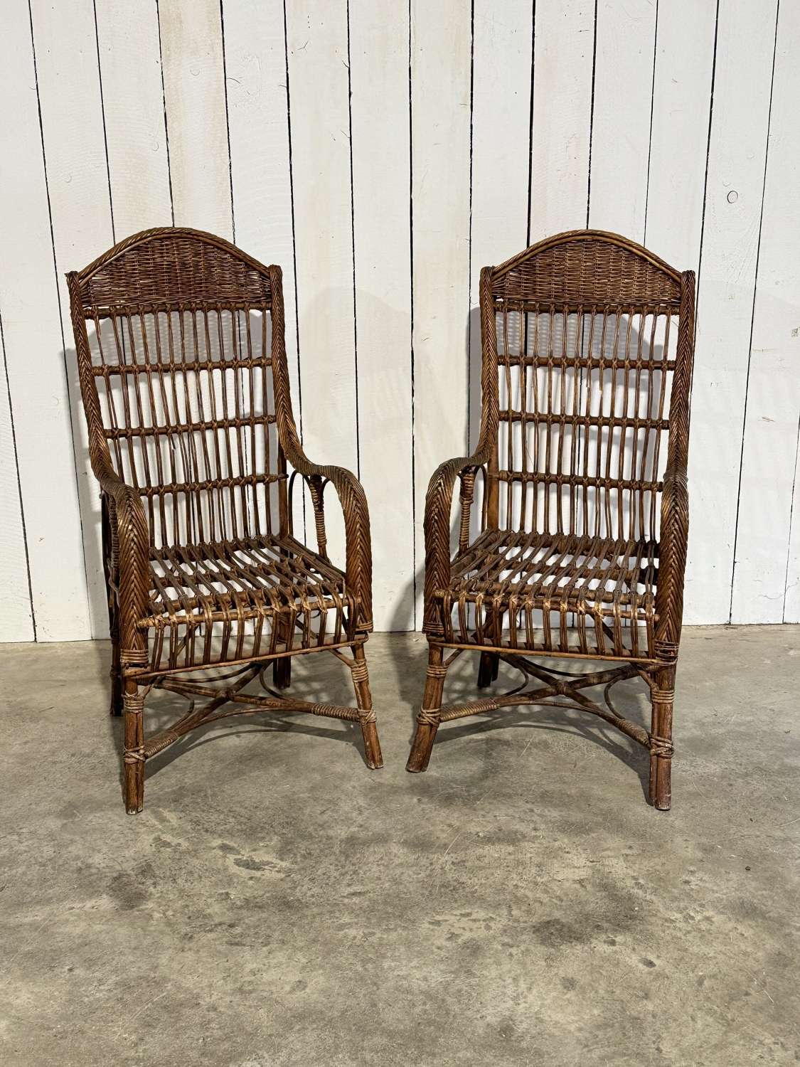 A pair of 20th century wicker chairs
