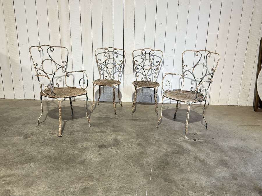 A set of 4 French garden chairs circa 1920