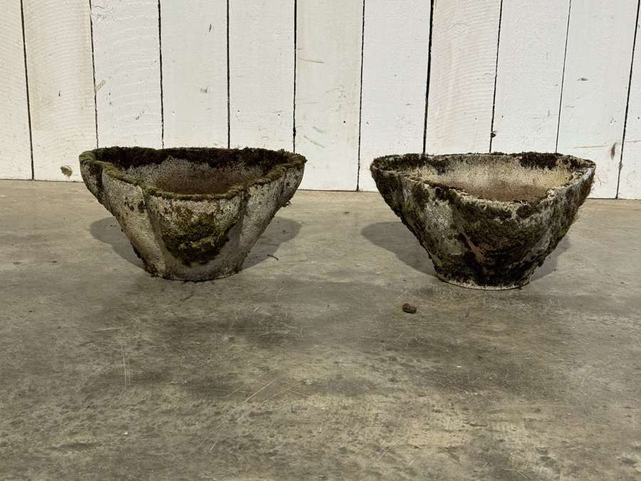 A pair of modernist clover leaf pots circa 1950