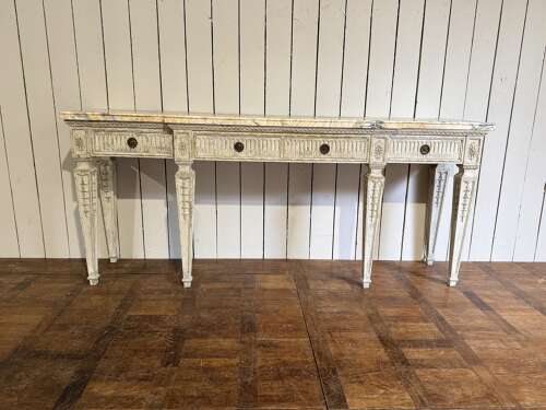 George III style painted marble top console English circa 1900
