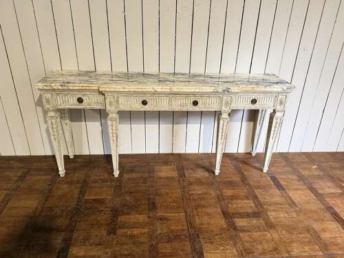 George III style painted marble top console English circa 1900