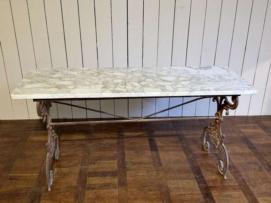 French marble topbistro table with cast iron base circa 1870