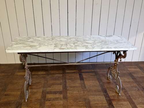 French marble topbistro table with cast iron base circa 1870