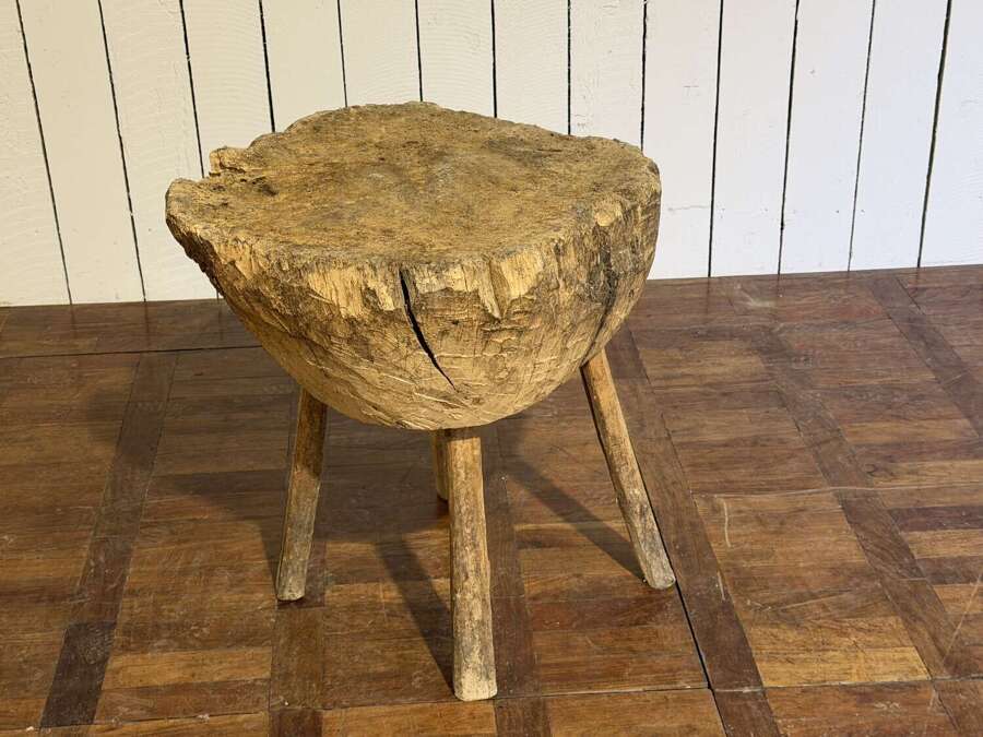 19th century elm chopping block Catalan circa 1840