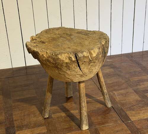 19th century elm chopping block Catalan circa 1840