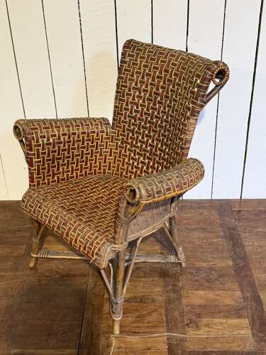 Wicker arm chair France 1900
