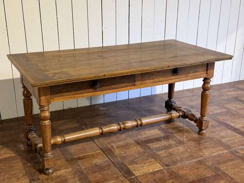 Walnut two-drawer writing table circa 1890