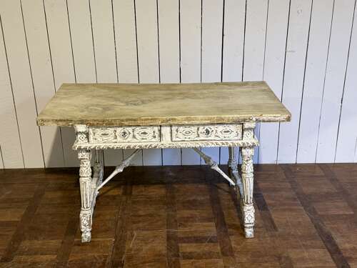 Carved oak painted-base centre table circa 1900